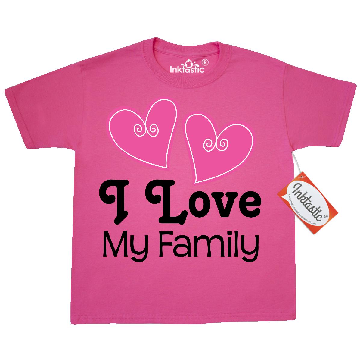 Inktastic I Love My Family Hearts Youth T-Shirt Members Heart Mom