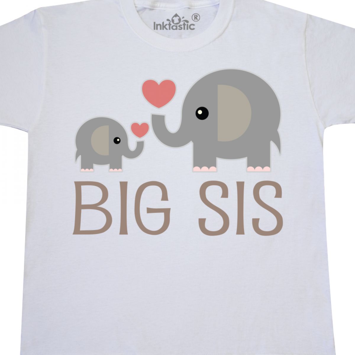 Inktastic Big Sis Elephant Youth T-Shirt Kids Sister Siblings Cute Girls Childs