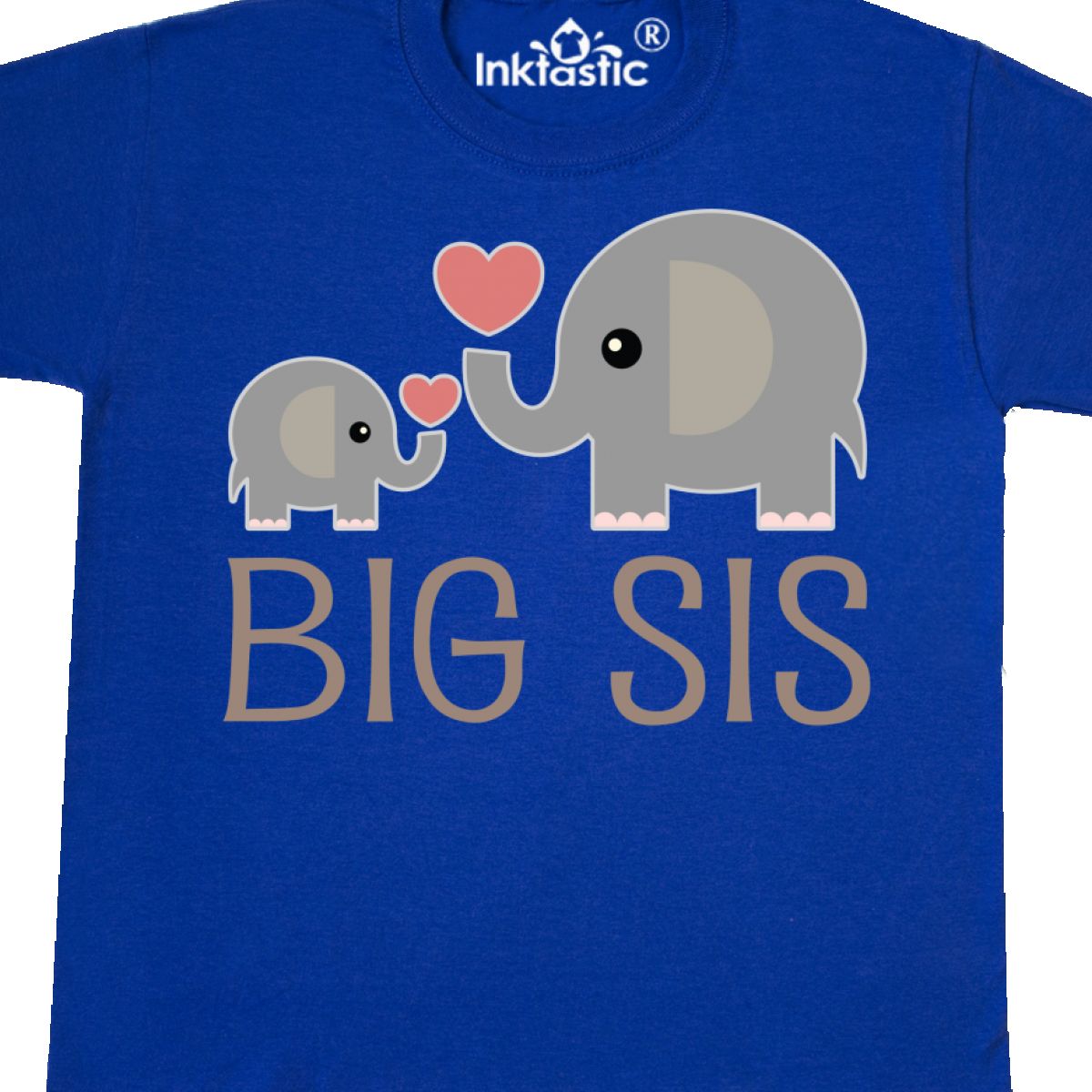 Inktastic Big Sis Elephant Youth T-Shirt Kids Sister Siblings Cute Girls Childs