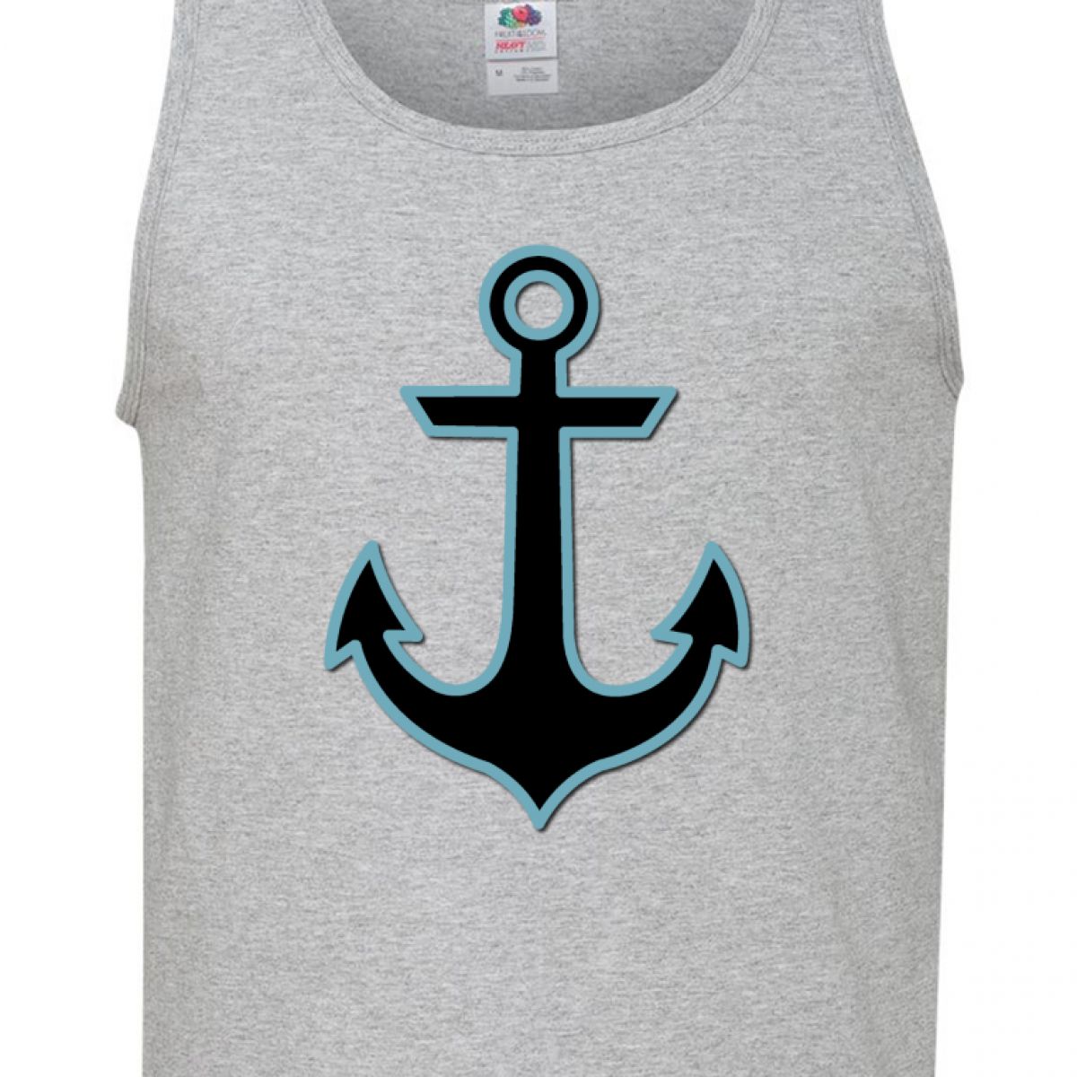 Blue Black Men/'s Tank Top Boat Nautical Nautic Naval Inktastic Ship Anchor