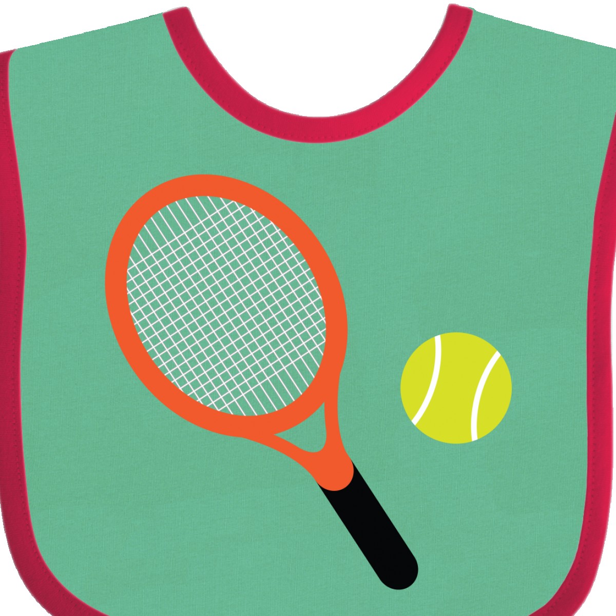 Inktastic Tennis Racket And Ball Baby Bib Sports Team Hobbies Hobby Clothing Hws