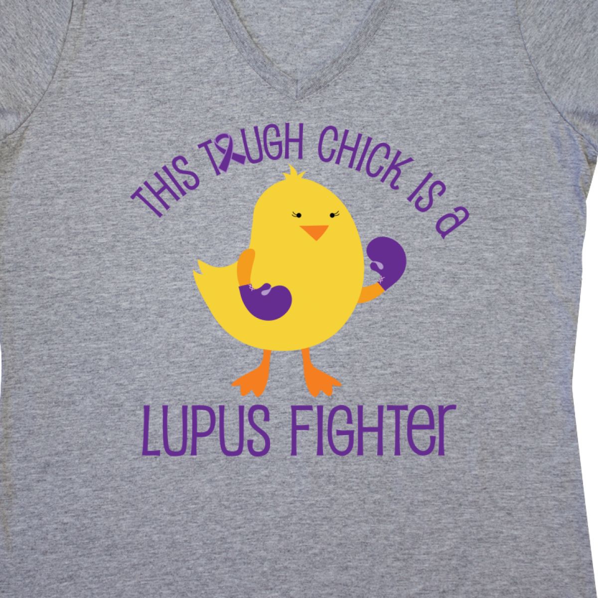 Inktastic Lupus Awareness Month Chick Fighter Women/'s V-Neck T-Shirt Disease Hws