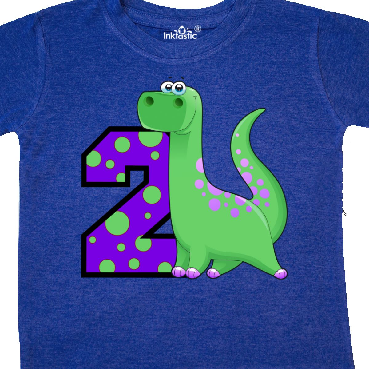 Inktastic 2nd Birthday Dinosaur Toddler T-Shirt Two Second Gift Child Kid