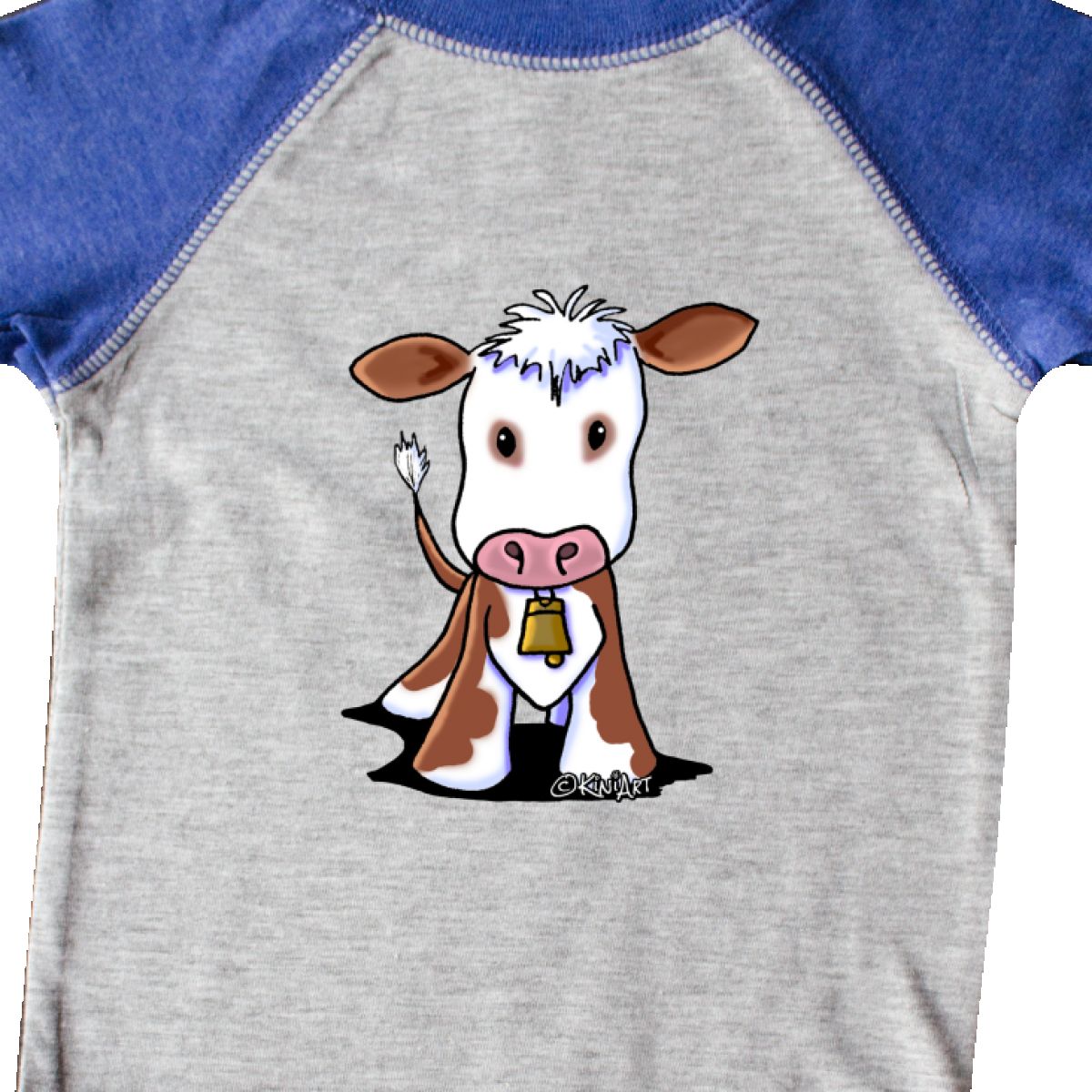 Inktastic Little Brown Cow Infant Creeper KiniArt White Cute Cartoon More Bell