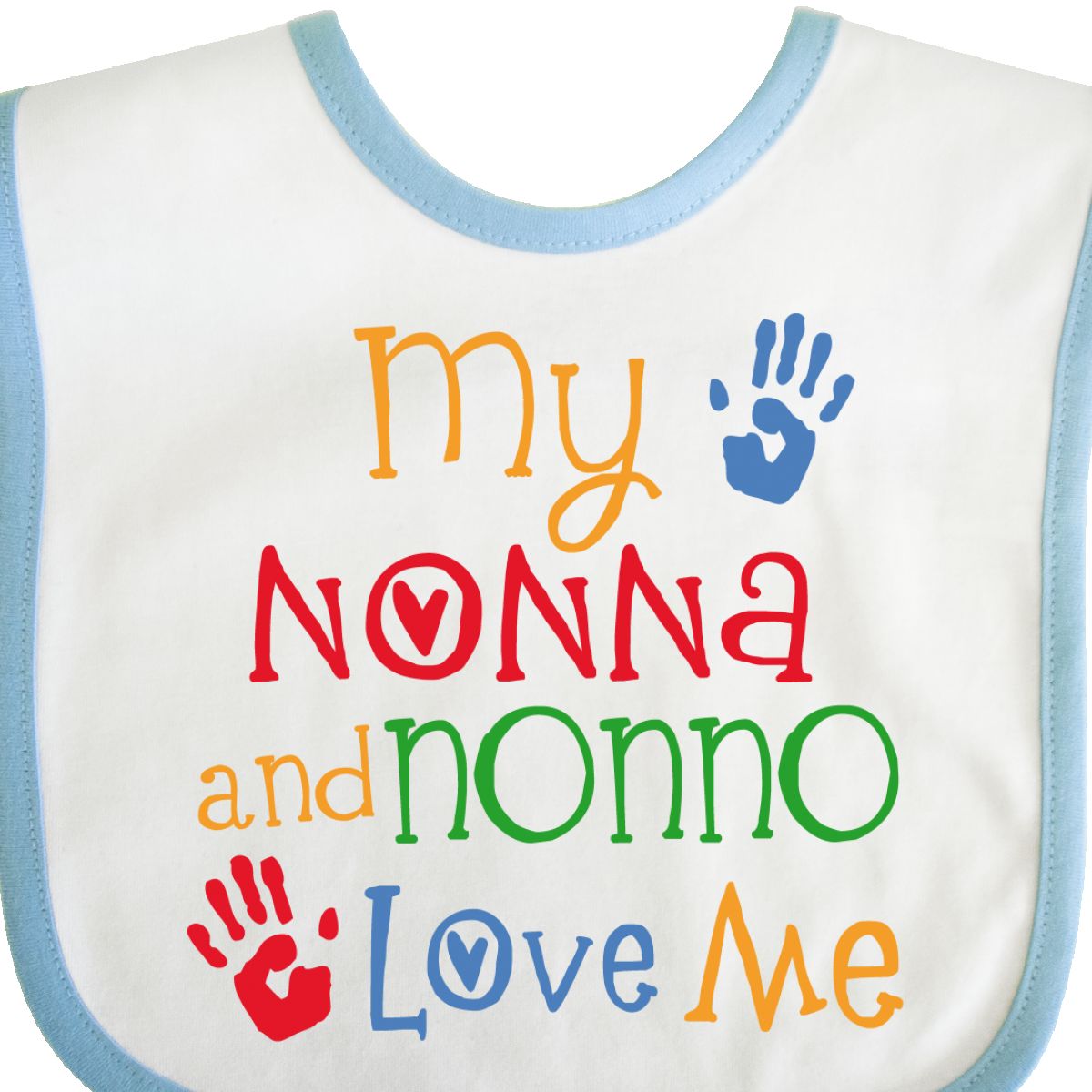 Inktastic My Nonna And Nonno Love Me Grandchild Baby Bib Loves Grandkids Kids
