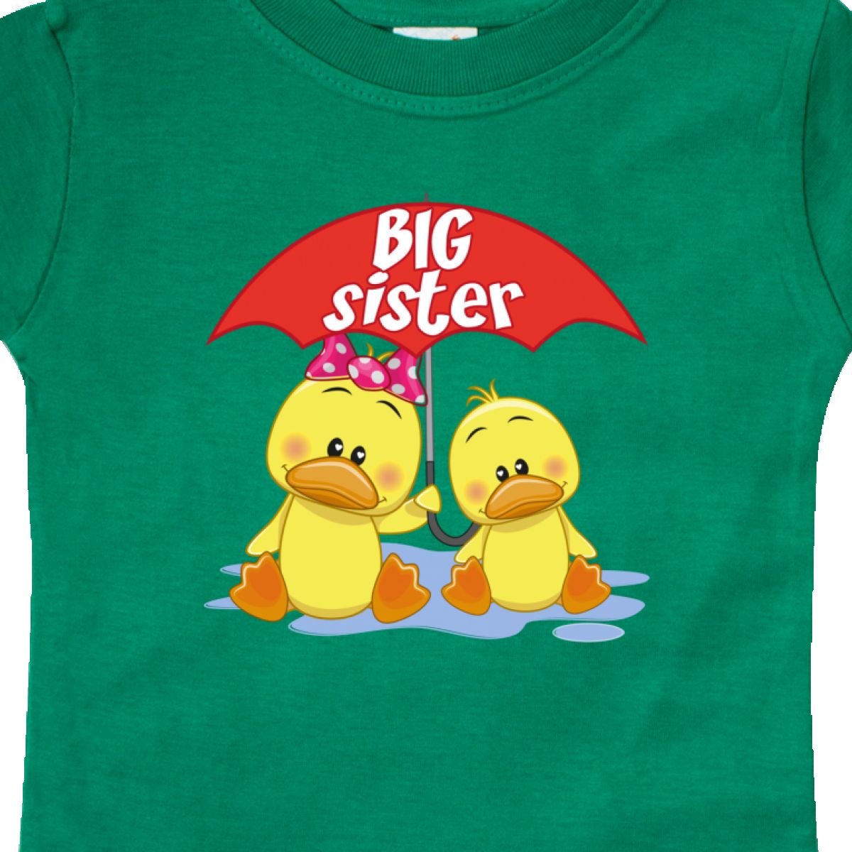 Inktastic Big Sister Duck Baby T-Shirt Duckling Cute Infant Tees Shower Gift