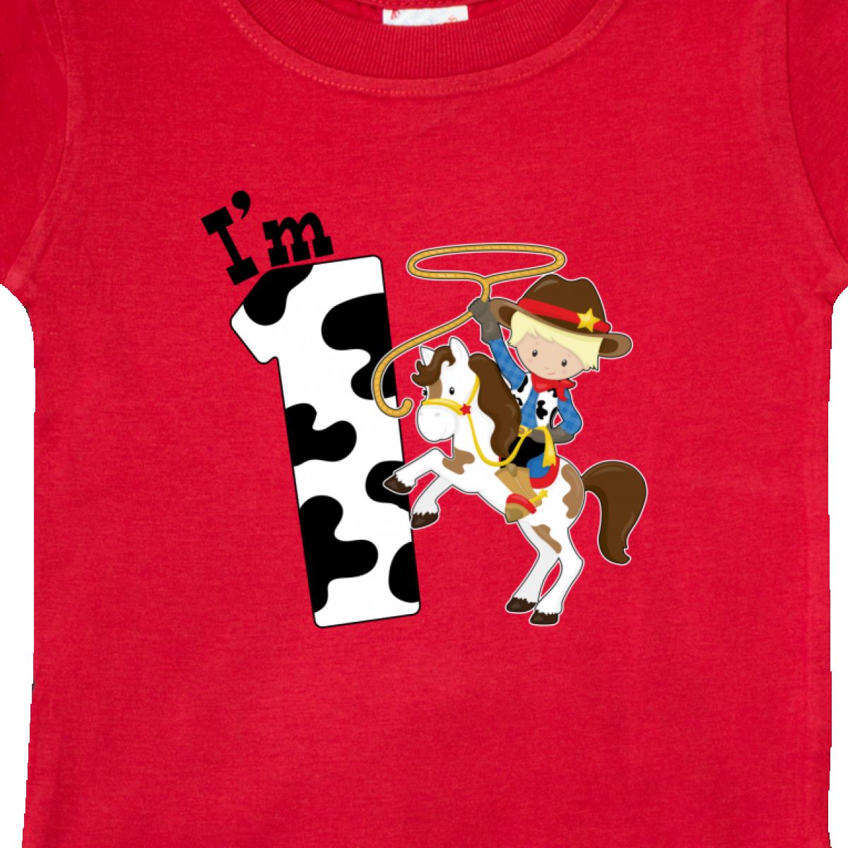 Inktastic I/'m One-cowboy Riding Horse Birthday Baby T-Shirt Birthdays First 1st