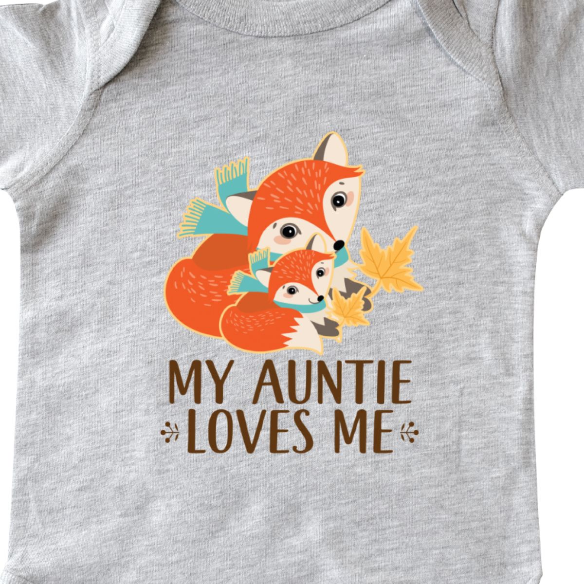 Inktastic Auntie Loves Me Woodland Fox Gift Infant Creeper Foxes Animals Childs