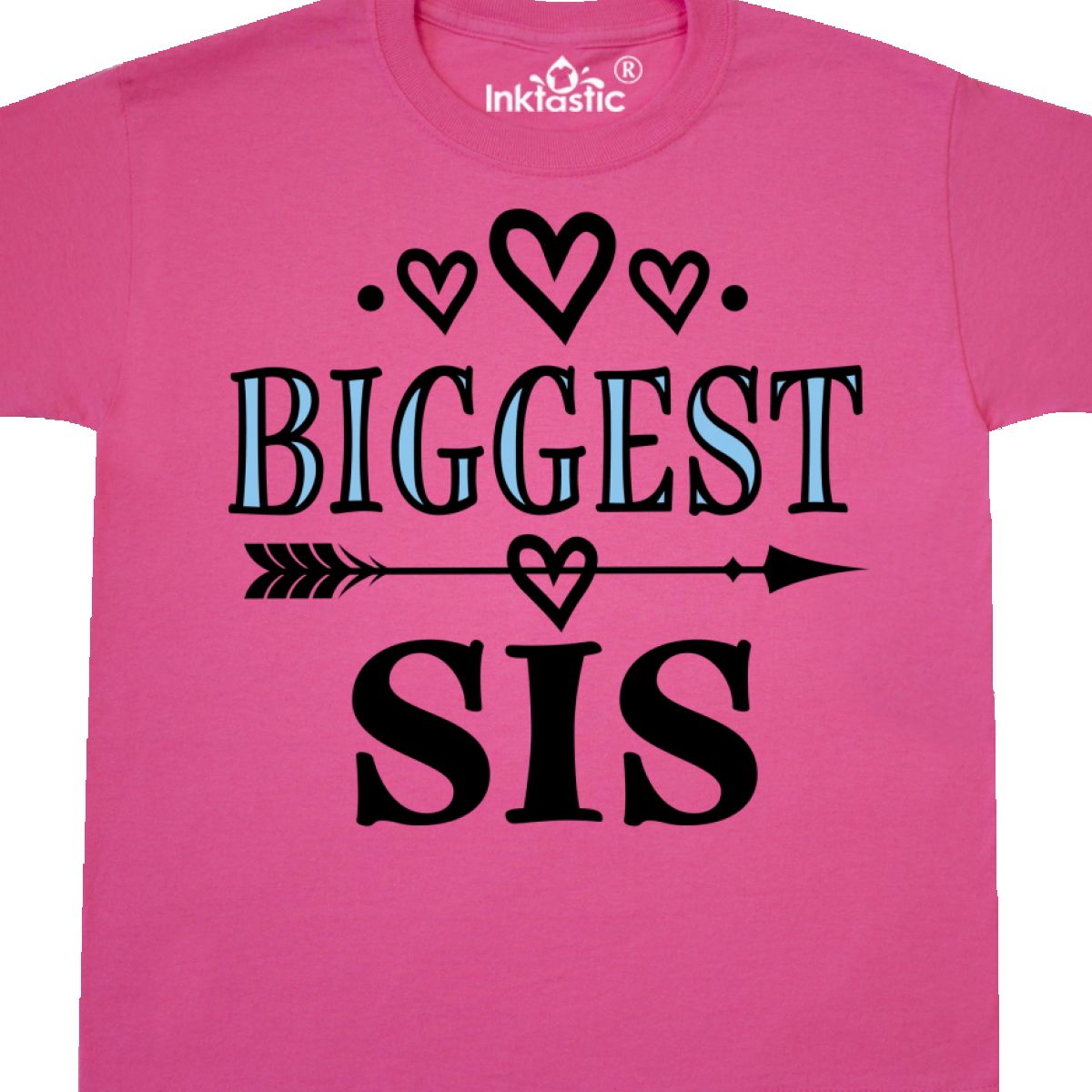 Inktastic Biggest Sis Girls Sister Announcement Youth T-Shirt Clothing Clothes
