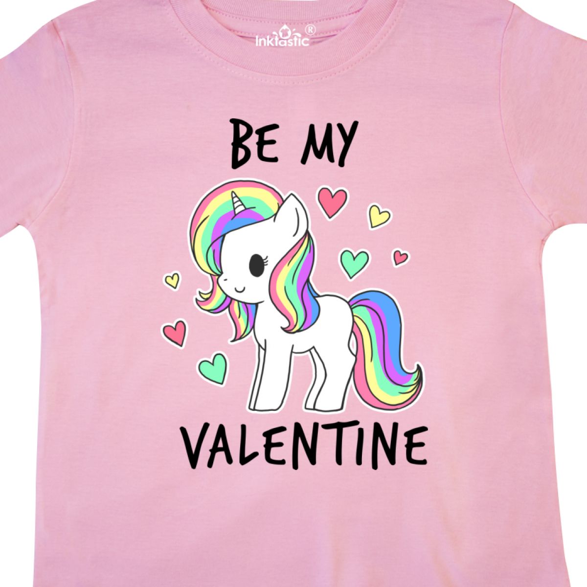 Inktastic Be My Valentine With Chibi Unicorn Toddler T-Shirt Valentines Kids Kid