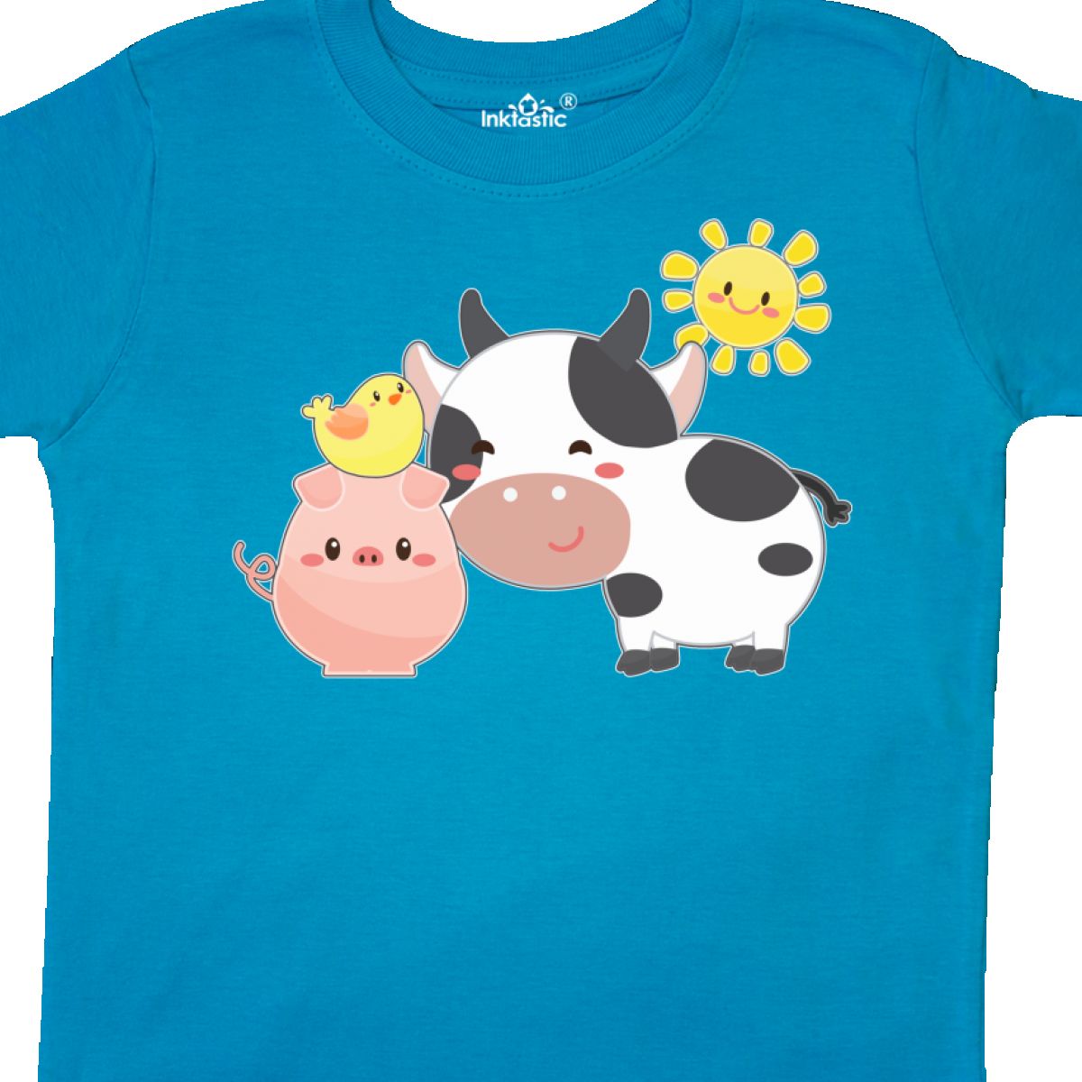 Pig Chick Toddler T-Shirt Farming Chicken Sun Cow Inktastic Fun Farm Animals