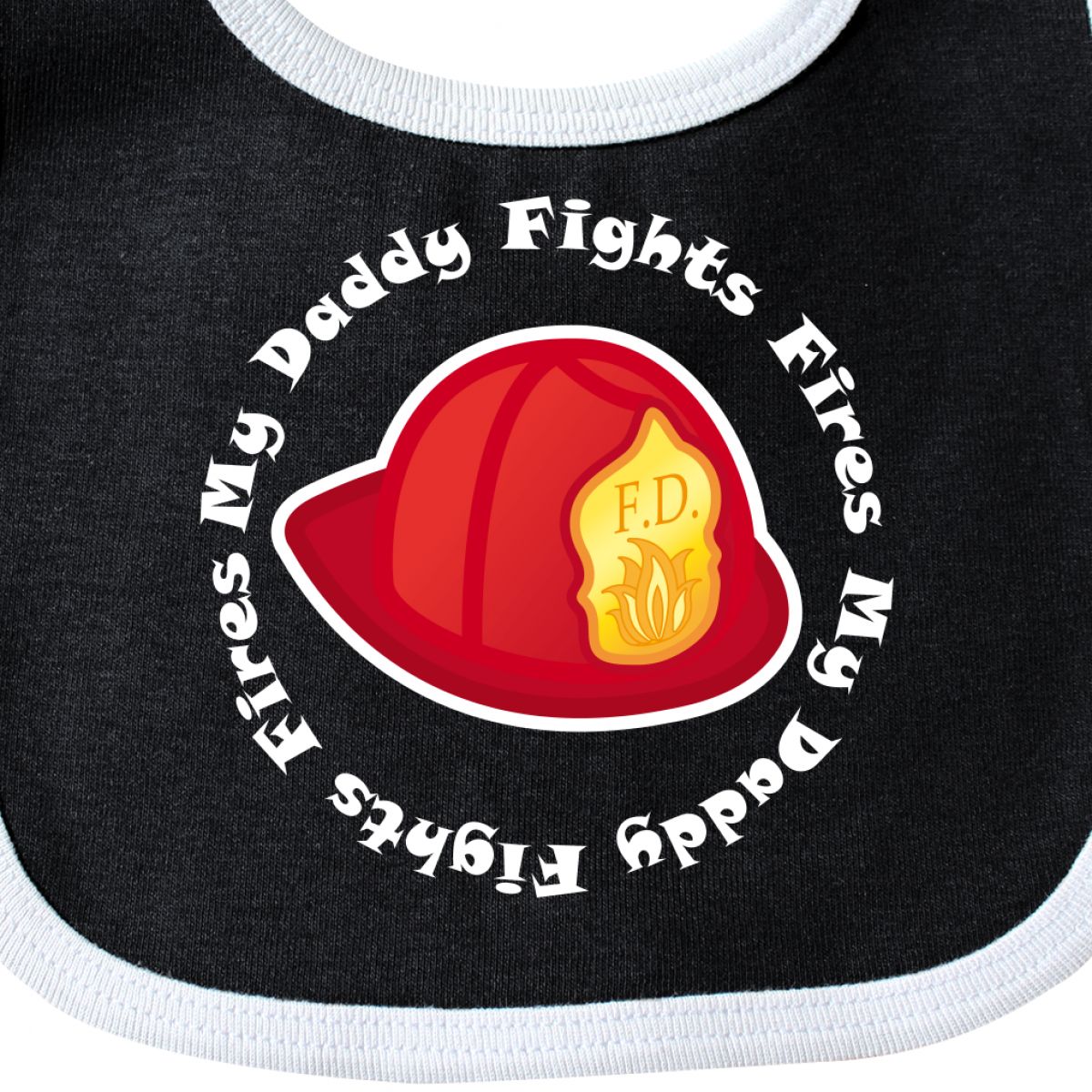 Inktastic Fireman My Dad Fights Fires Baby Bib Future Fire Hat Department Career