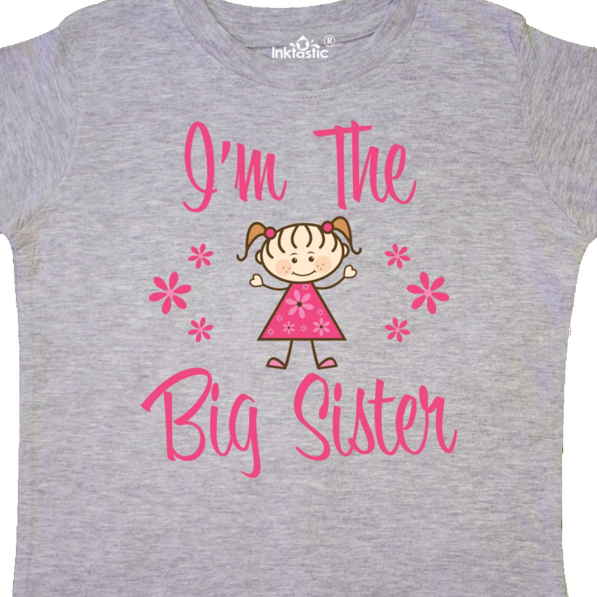 Inktastic The Big Sister Toddler T-Shirt Sis Older Sibling Flower Cute Adorable