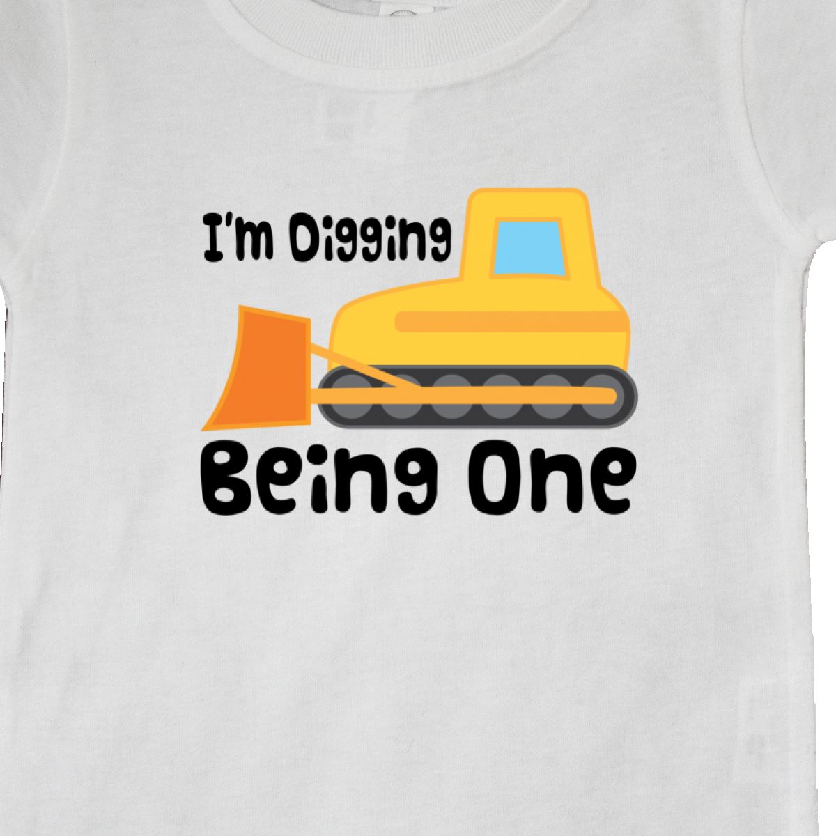 Inktastic Bulldozer 1st Birthday Baby T-Shirt Year Old Turning Dig Gift Idea For