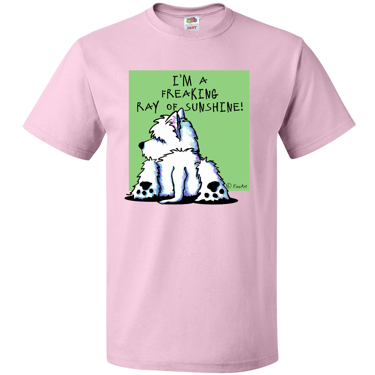 Inktastic Cool Belly Westie T-Shirt - KiniArt Terrier Dog Ray Of Sunshine Mens - Picture 7 of 7