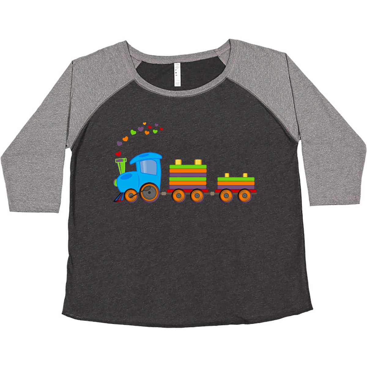 Inktastic Colorful Toy Train Women's Plus Size T-Shirt Choo Engine I Love Kids