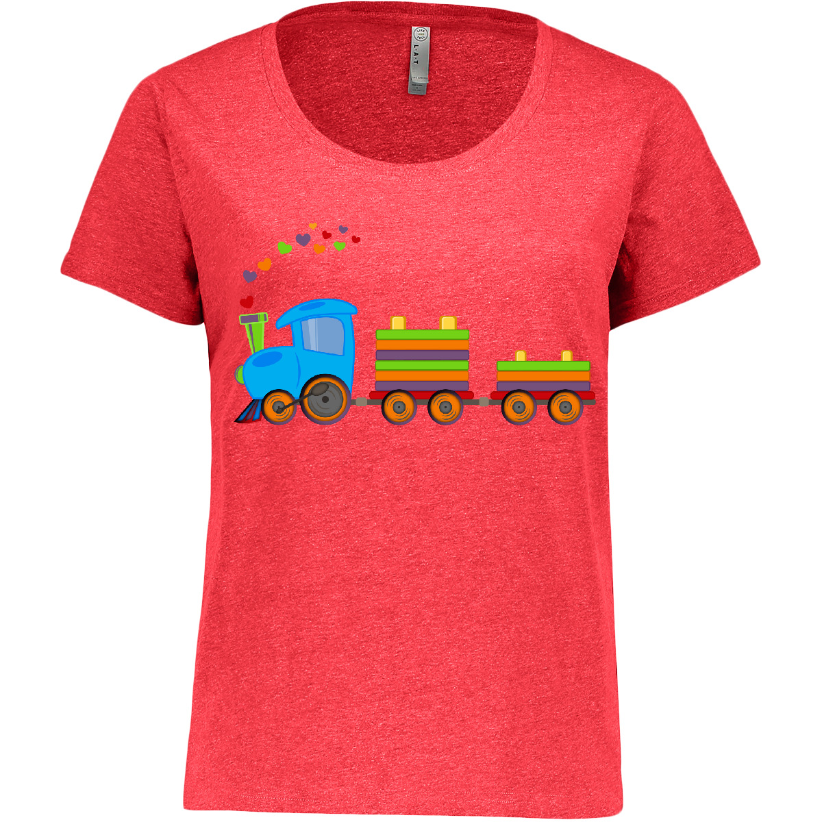 Inktastic Colorful Toy Train Women's Plus Size T-Shirt Choo Engine I Love Kids