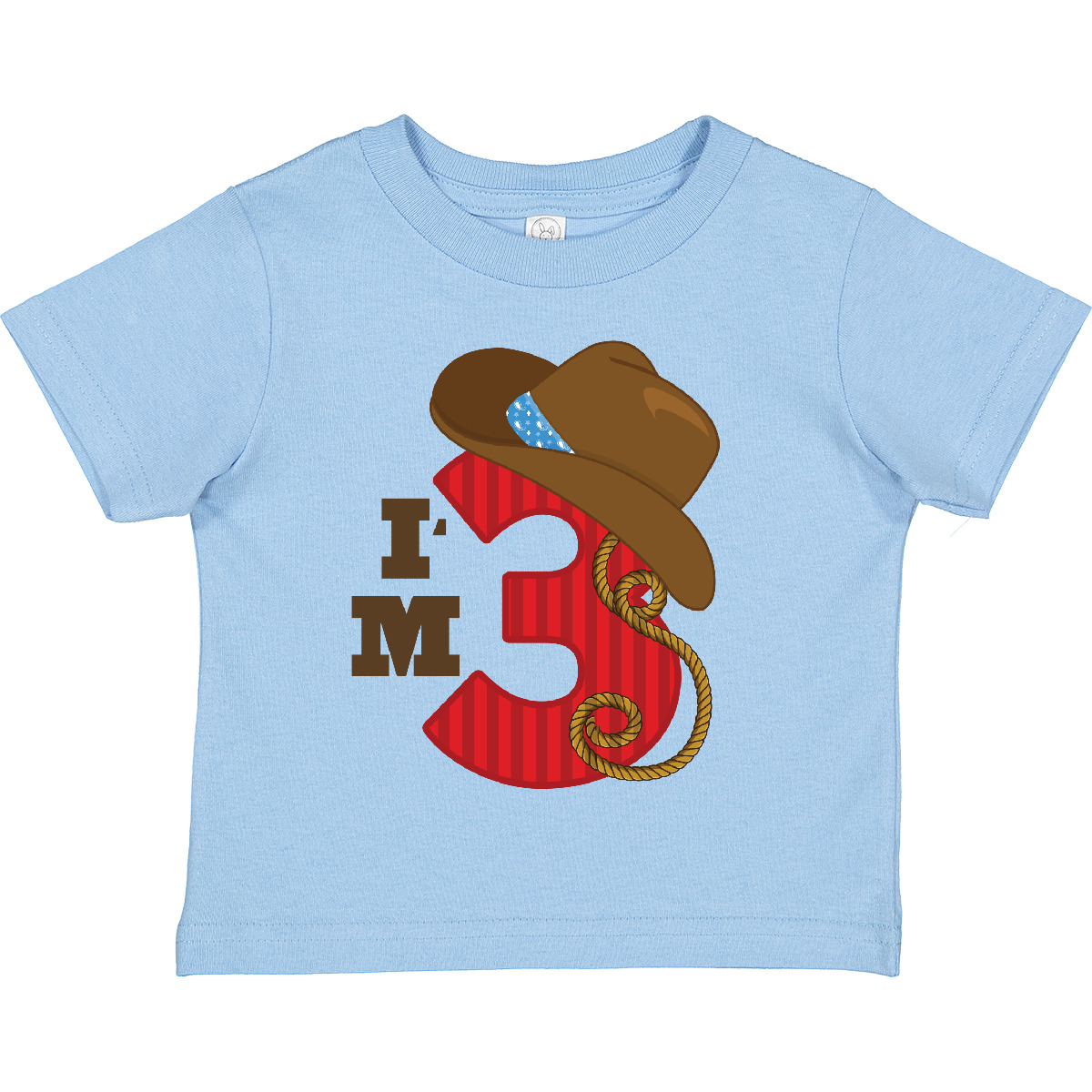 Inktastic Cowboy 3rd Birthday I'm Three Toddler T-Shirt Third Hat Western Lasso - Picture 5 of 11
