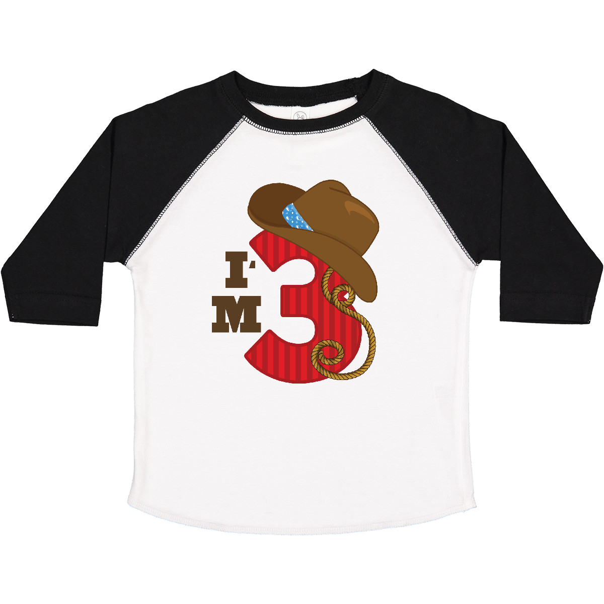 Inktastic Cowboy 3rd Birthday I'm Three Toddler T-Shirt Third Hat Western Lasso - Picture 11 of 11