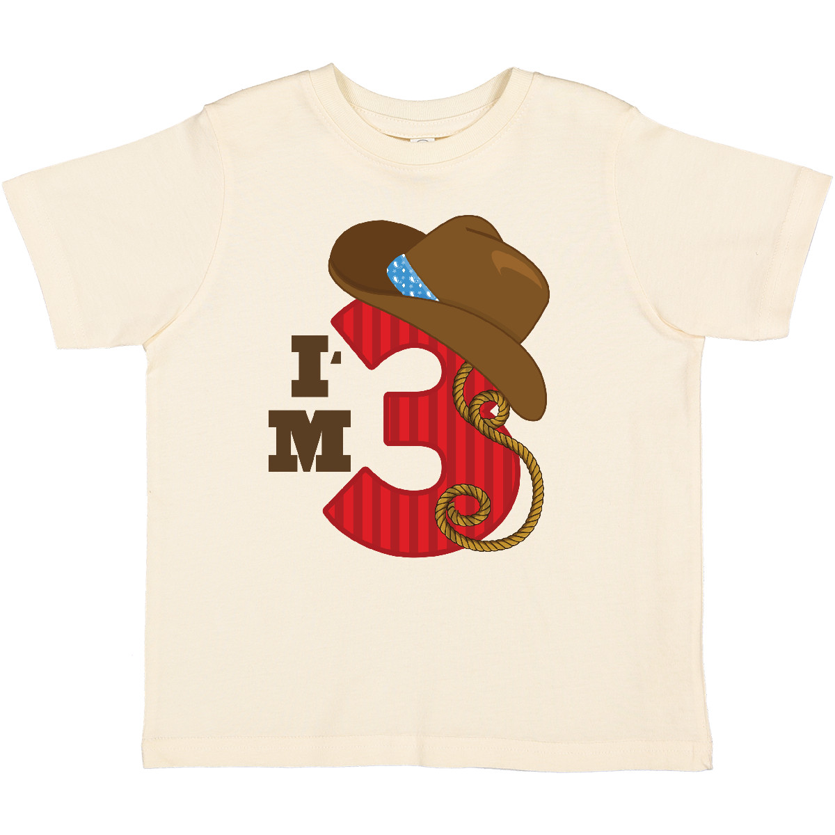 Inktastic Cowboy 3rd Birthday I'm Three Toddler T-Shirt Third Hat Western Lasso - Picture 6 of 11