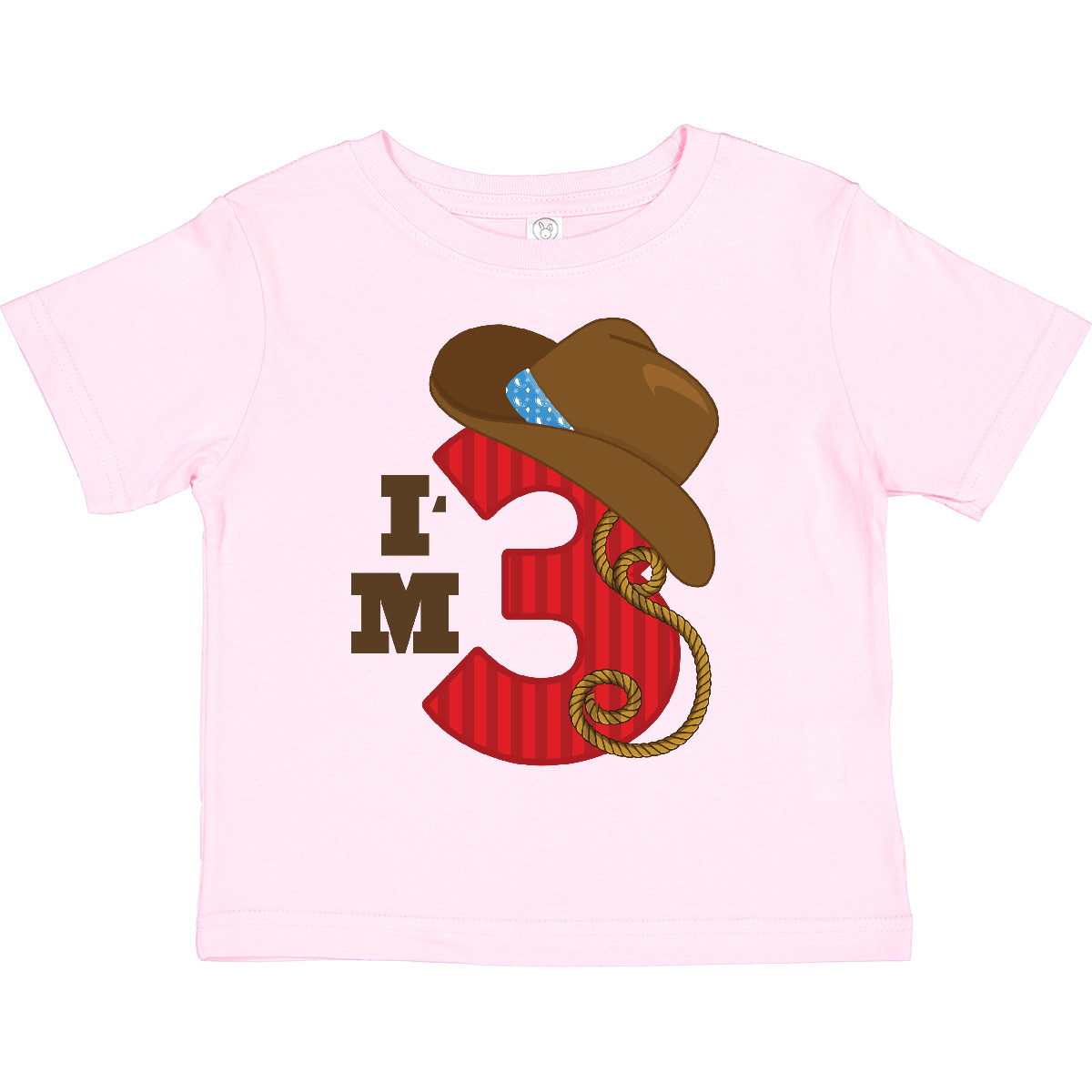 Inktastic Cowboy 3rd Birthday I'm Three Toddler T-Shirt Third Hat Western Lasso - Picture 7 of 11