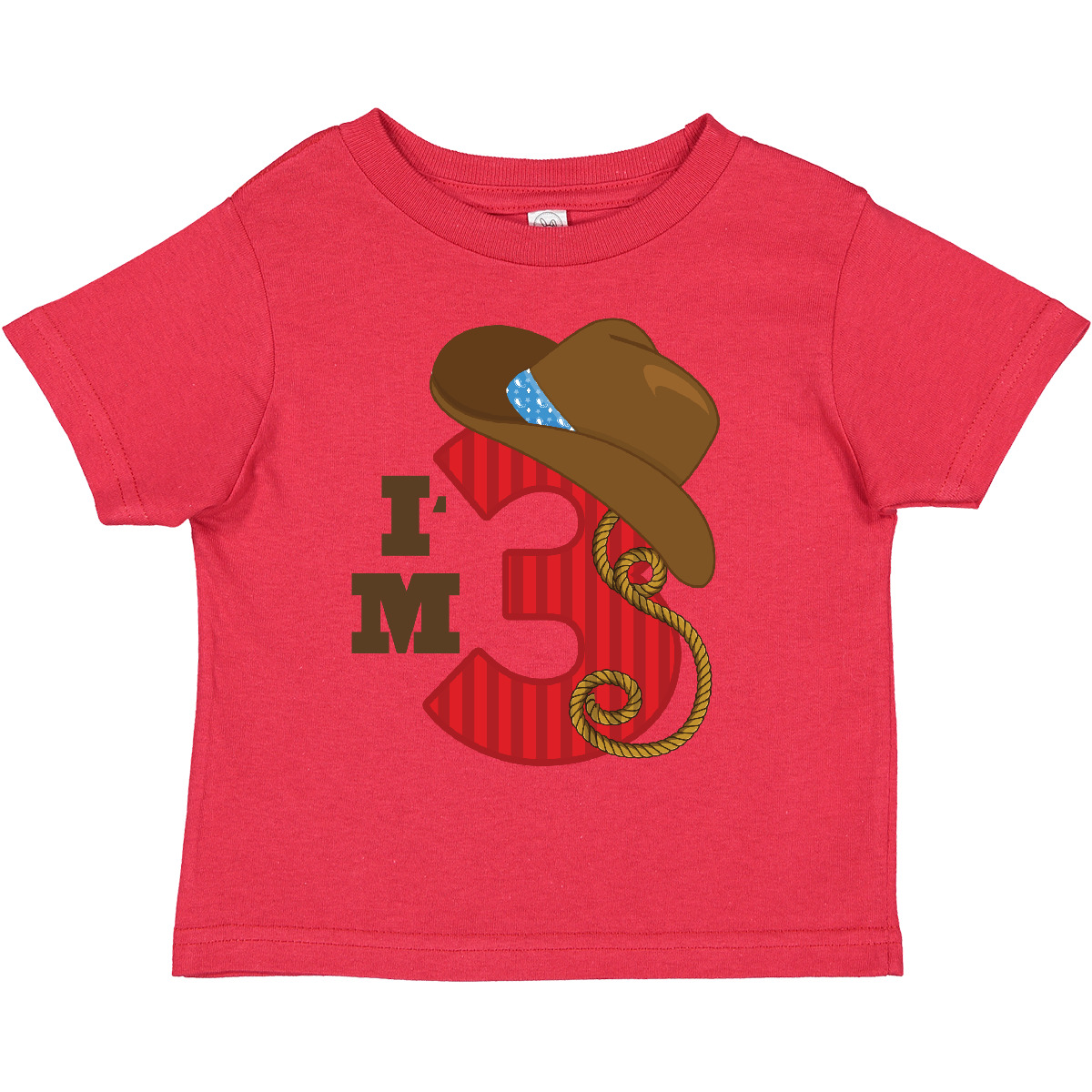Inktastic Cowboy 3rd Birthday I'm Three Toddler T-Shirt Third Hat Western Lasso - Picture 8 of 11