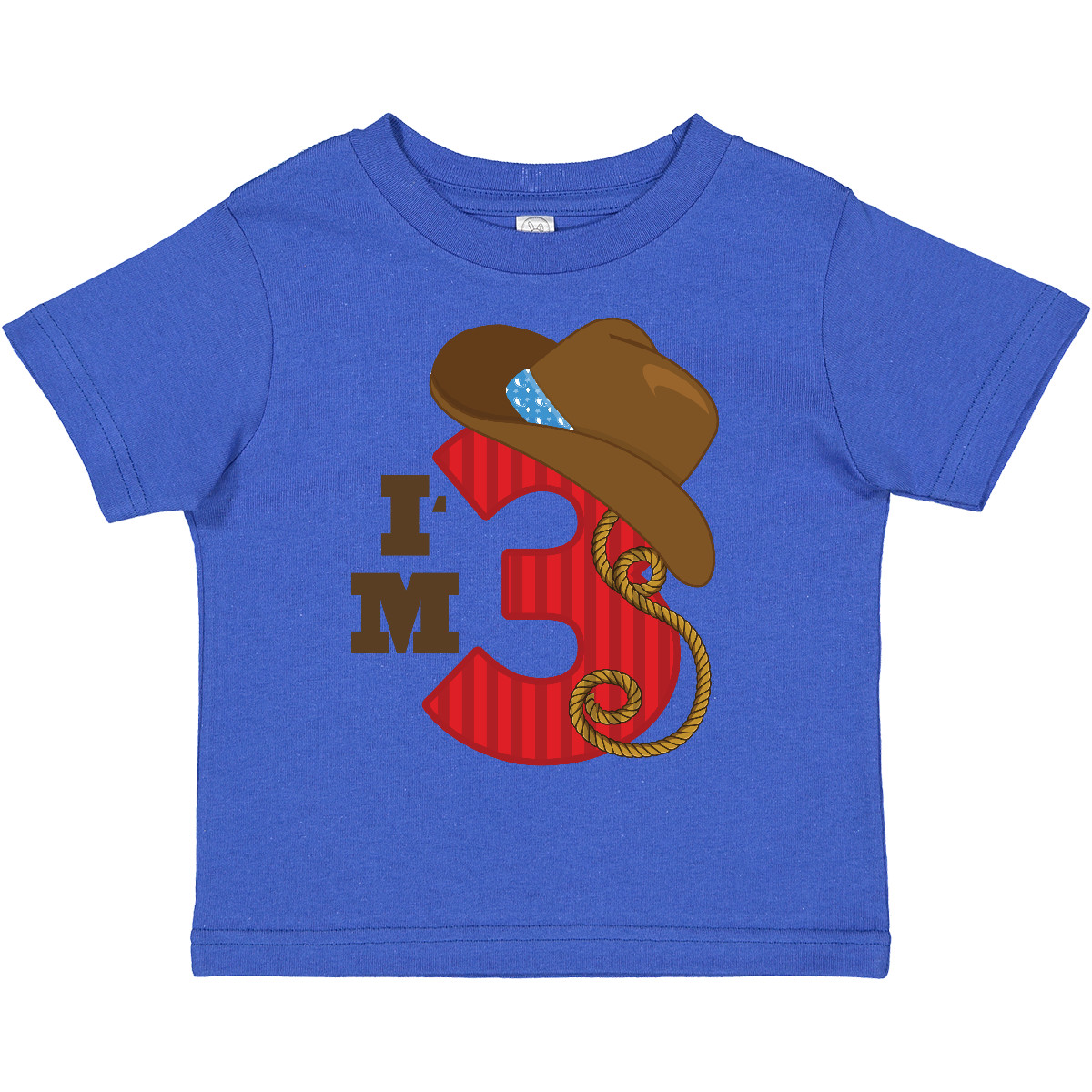 Inktastic Cowboy 3rd Birthday I'm Three Toddler T-Shirt Third Hat Western Lasso - Picture 9 of 11