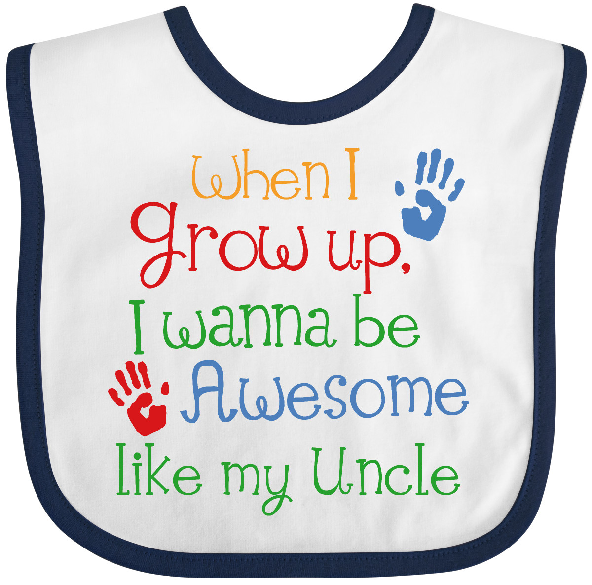 Inktastic Awesome Like My Uncle Baby Bib Cute For Idea Unisex Handprint Clothing - Picture 8 of 9