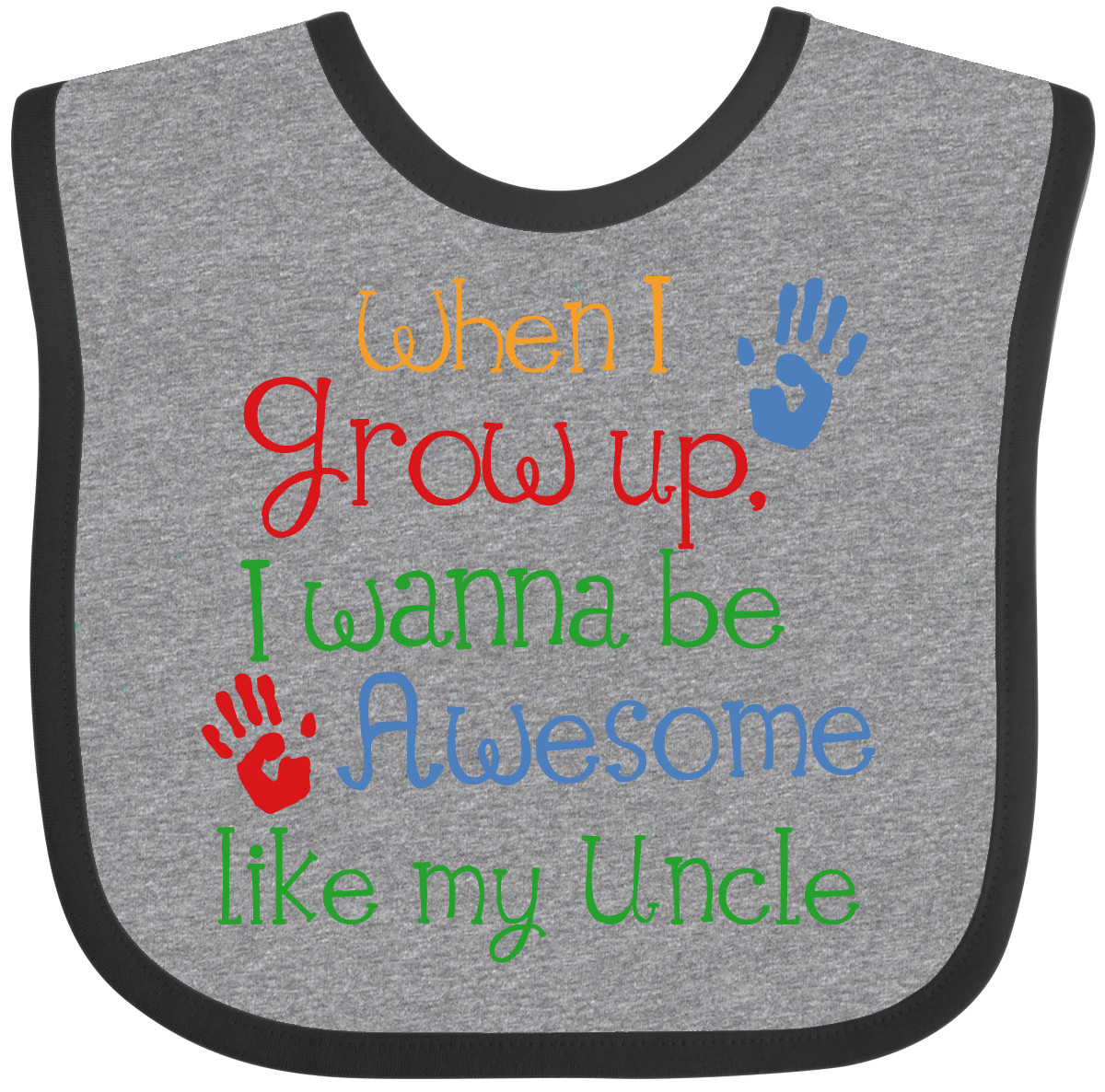 Inktastic Awesome Like My Uncle Baby Bib Cute For Idea Unisex Handprint Clothing - Picture 3 of 9