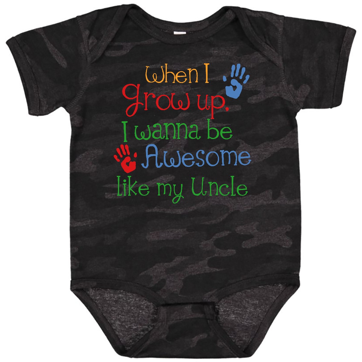 Inktastic Awesome Like My Uncle Baby Bodysuit From Cute Idea Family Handprint - Picture 12 of 14