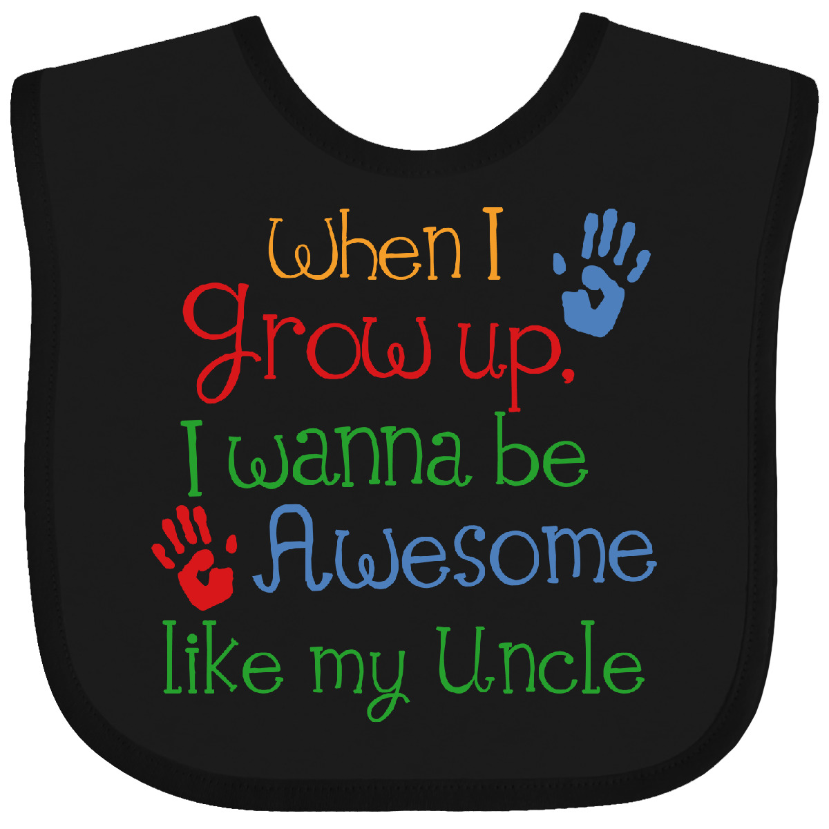 Inktastic Awesome Like My Uncle Baby Bib Cute For Idea Unisex Handprint Clothing - Picture 2 of 9