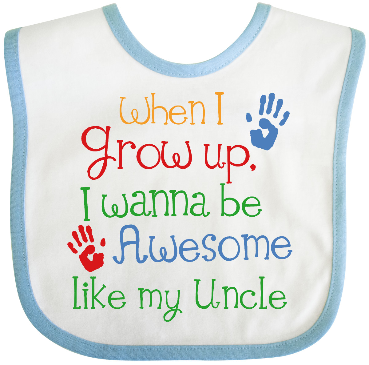 Inktastic Awesome Like My Uncle Baby Bib Cute For Idea Unisex Handprint Clothing - Picture 7 of 9