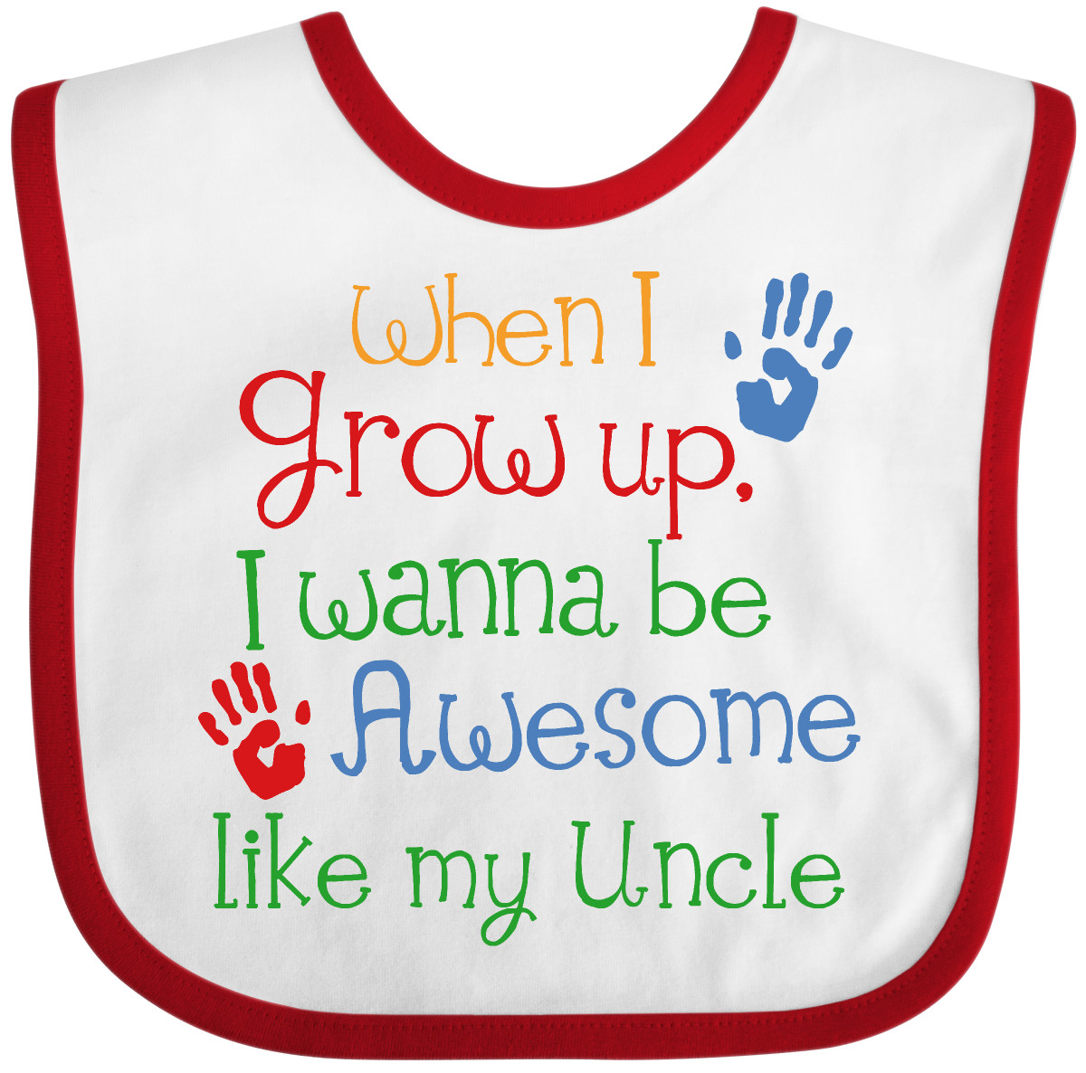 Inktastic Awesome Like My Uncle Baby Bib Cute For Idea Unisex Handprint Clothing - Picture 9 of 9