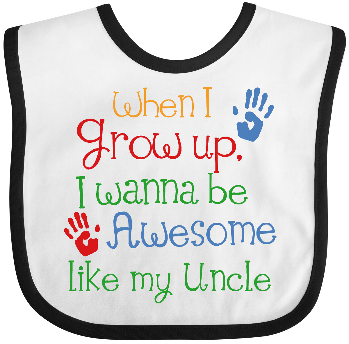 Inktastic Awesome Like My Uncle Baby Bib Cute For Idea Unisex Handprint Clothing - Picture 6 of 9