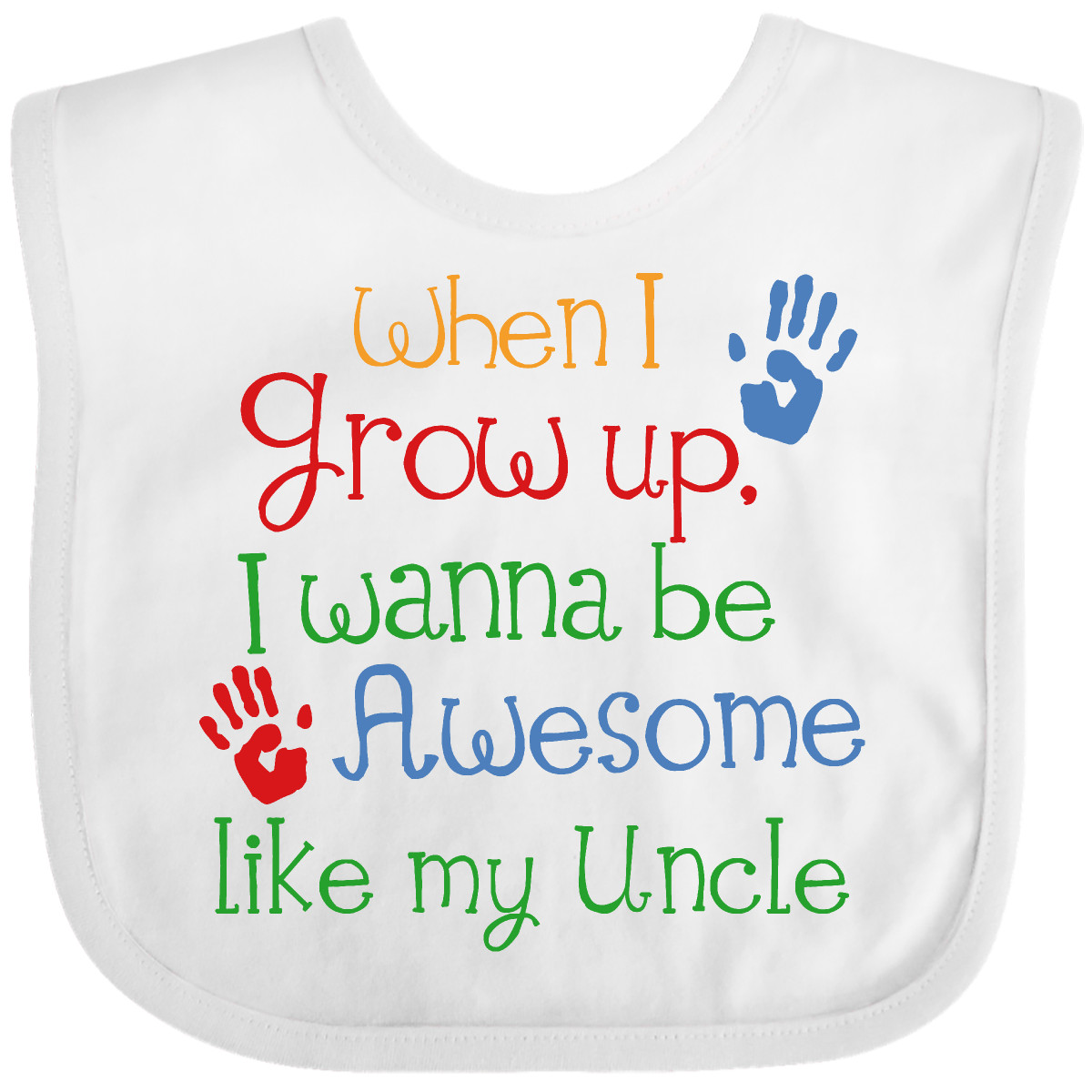 Inktastic Awesome Like My Uncle Baby Bib Cute For Idea Unisex Handprint Clothing - Picture 5 of 9