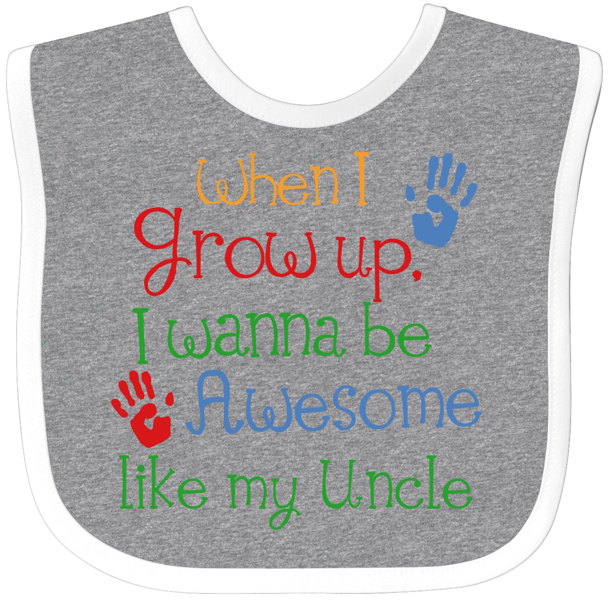 Inktastic Awesome Like My Uncle Baby Bib Cute For Idea Unisex Handprint Clothing - Picture 4 of 9