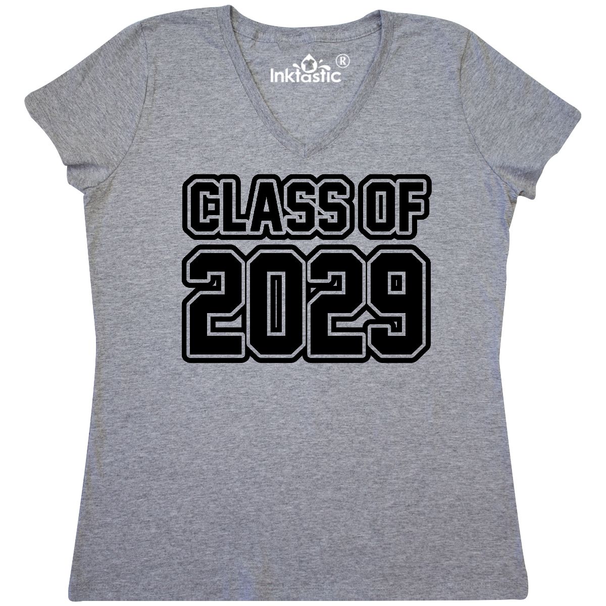 Inktastic Class Of 2029 Women's V-Neck T-Shirt High School Clothing ...
