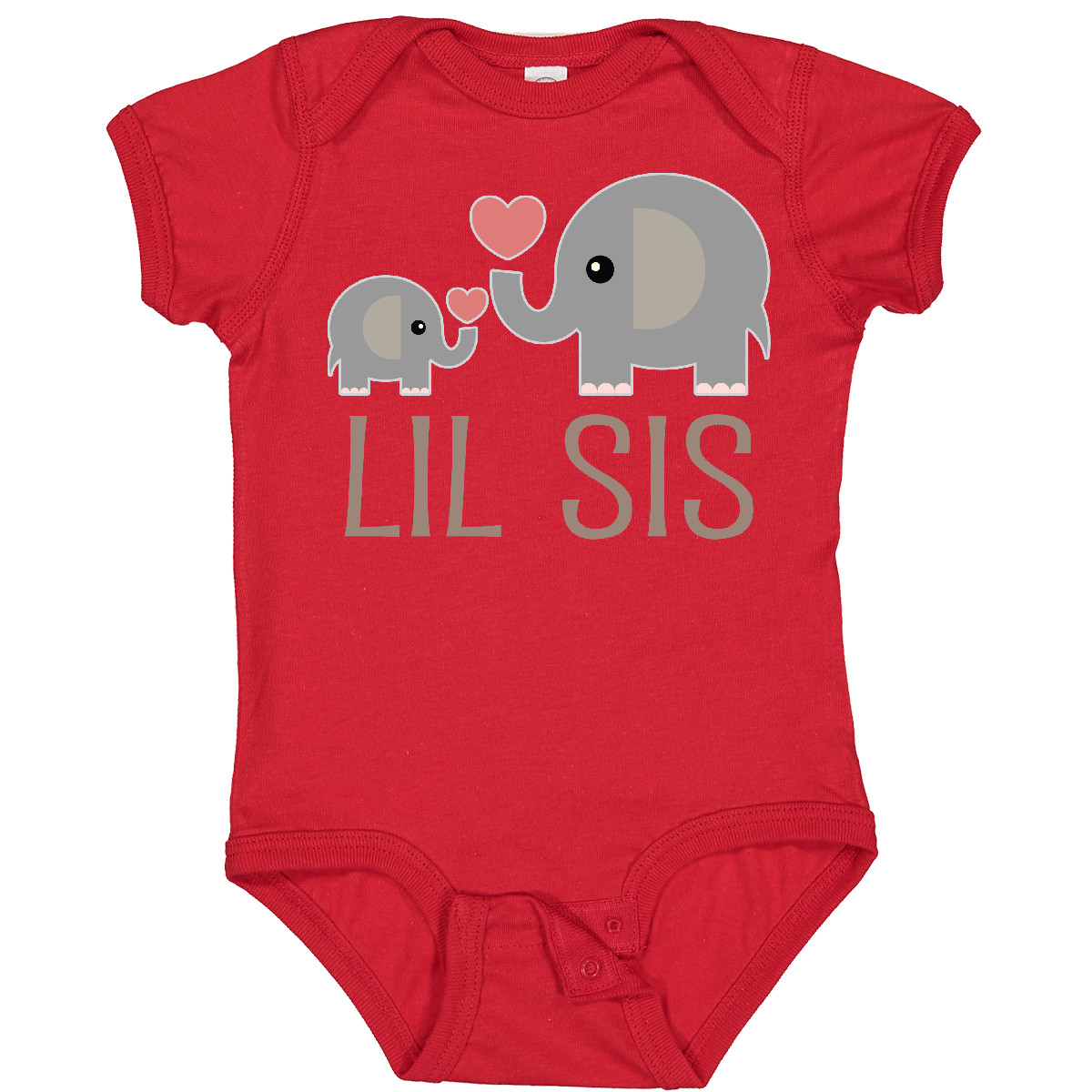 Inktastic Little Sister Elephant Baby Bodysuit Lil Sis New Siblings Cute Infant - Picture 11 of 14