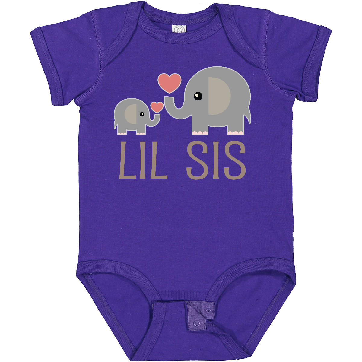 Inktastic Little Sister Elephant Baby Bodysuit Lil Sis New Siblings Cute Infant - Picture 9 of 14