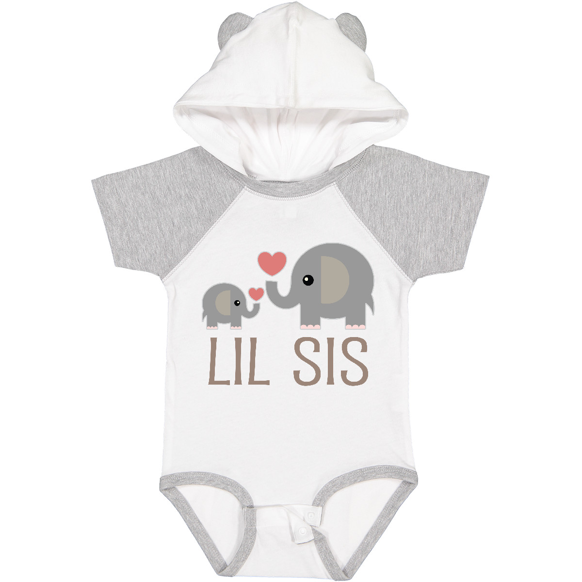 Inktastic Little Sister Elephant Baby Bodysuit Lil Sis New Siblings Cute Infant - Picture 13 of 14