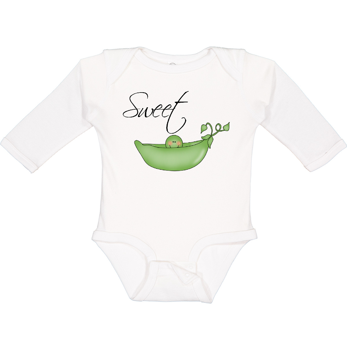 Inktastic Sweet Pea Long Sleeve Creeper Shower Pods Cursive Vine Script Cute - Picture 8 of 8