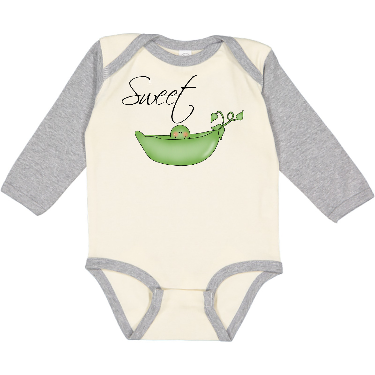 Inktastic Sweet Pea Long Sleeve Creeper Shower Pods Cursive Vine Script Cute - Picture 7 of 8