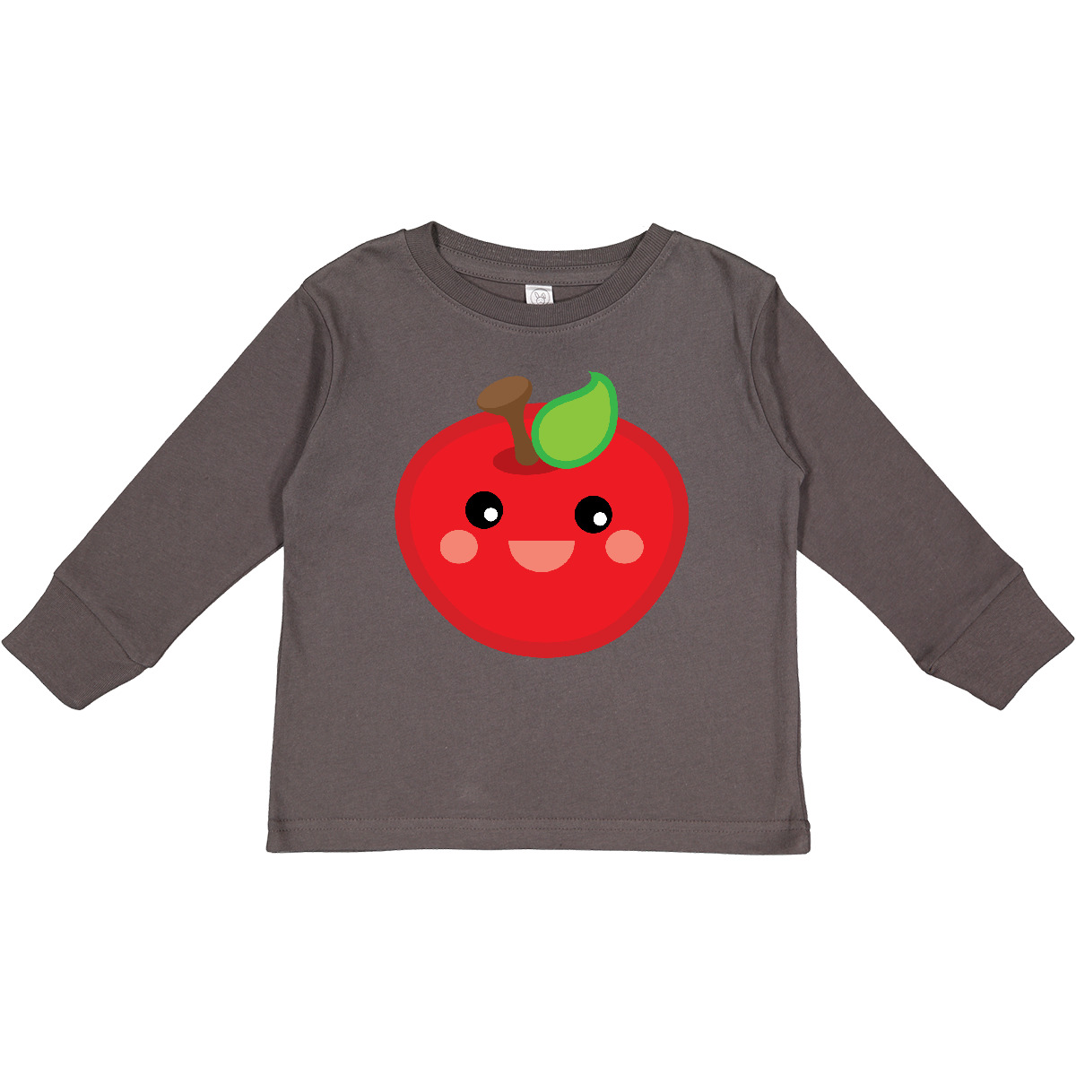 Inktastic Smiling Apple Toddler Long Sleeve T-Shirt Fruit Happy Teacher Student - Picture 3 of 5