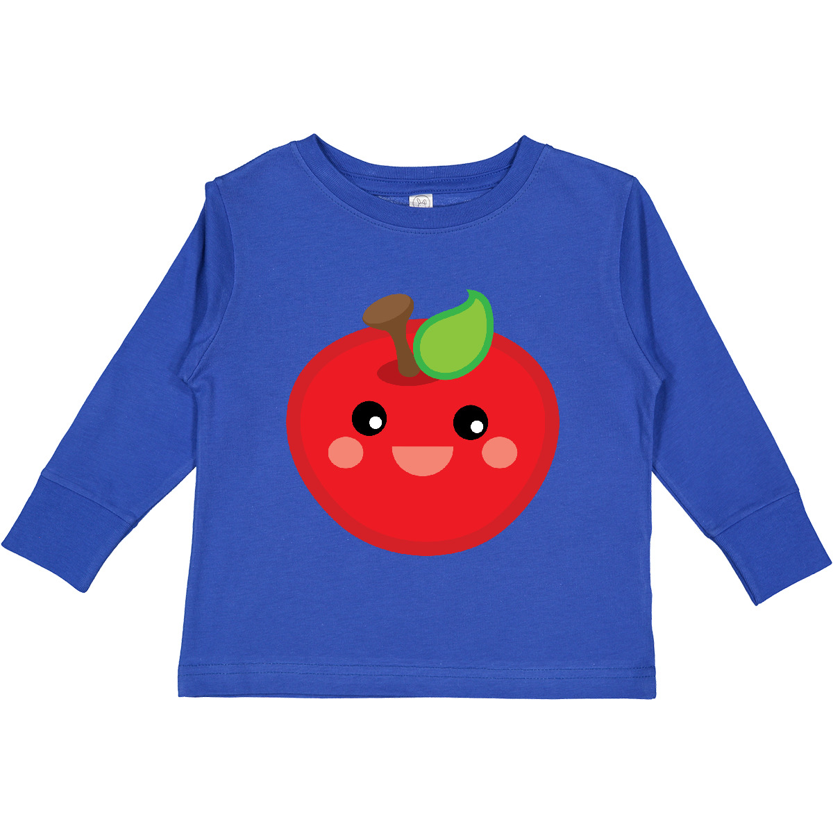 Inktastic Smiling Apple Toddler Long Sleeve T-Shirt Fruit Happy Teacher Student - Picture 5 of 5