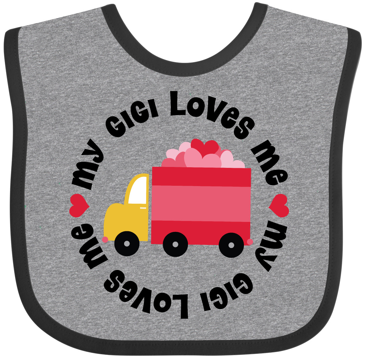 Inktastic My Gigi Loves Me Baby Bib Grandkids Grandson Valentine Day ...