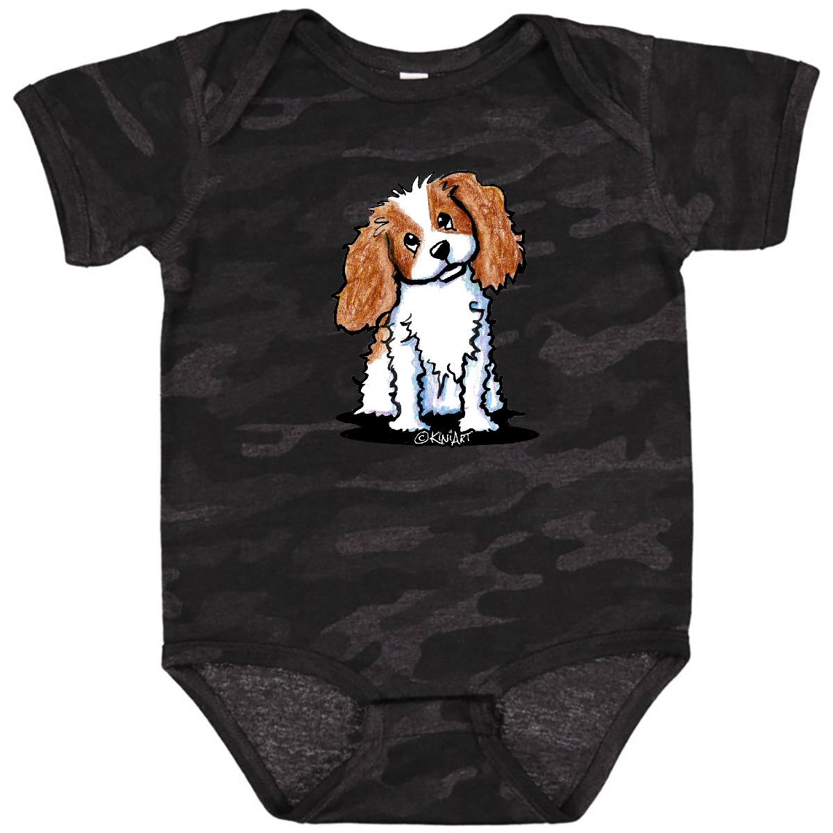 Warning: Protected By A Cavalier King Charles Spaniel Dog Funny Baby Rompers Bodysuit White 3 6 Months