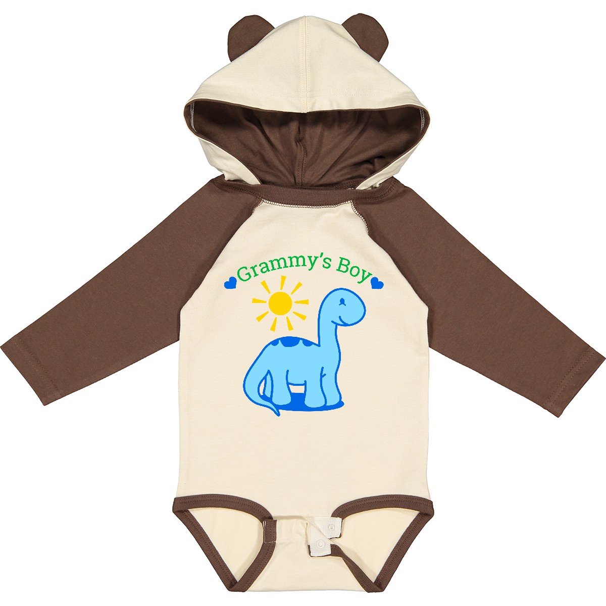 Inktastic Grammy's Boy Long Sleeve Creeper Dino Dinosaur Grammy Grandma - Picture 3 of 5