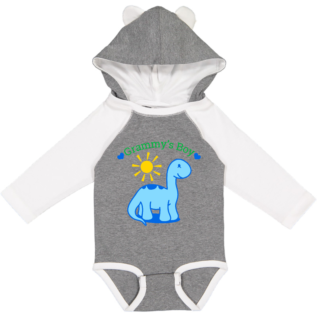 Inktastic Grammy's Boy Long Sleeve Creeper Dino Dinosaur Grammy Grandma - Picture 2 of 5