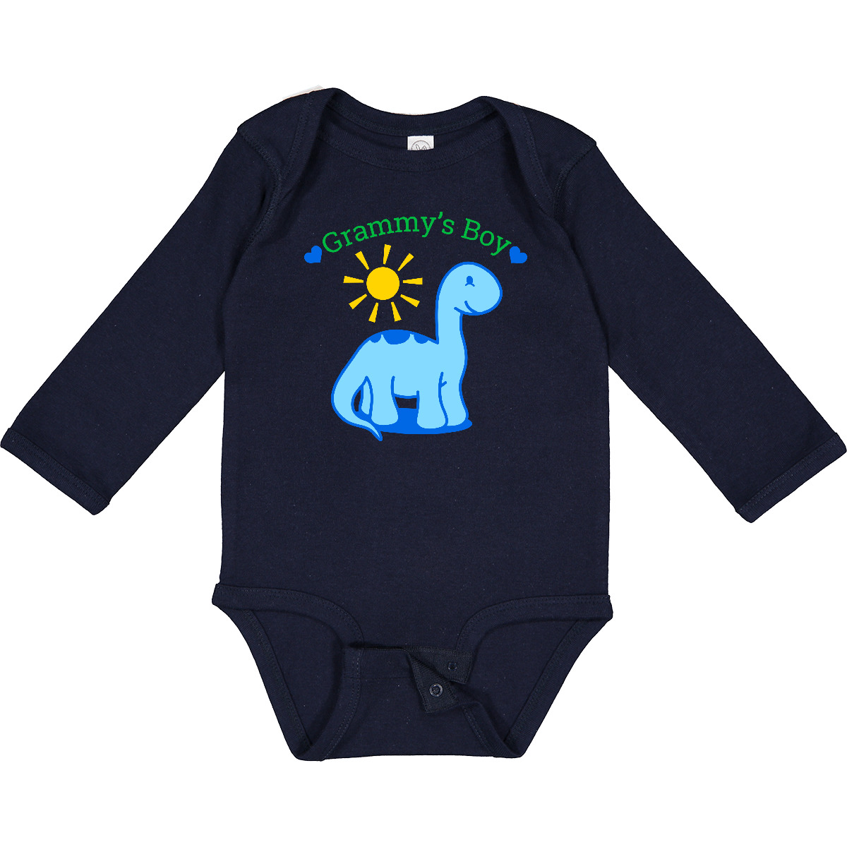 Inktastic Grammy's Boy Long Sleeve Creeper Dino Dinosaur Grammy Grandma - Picture 5 of 5