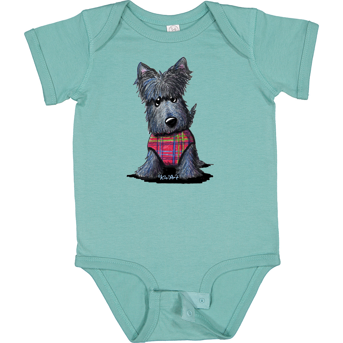Inktastic Scottie Dog In Plaid Baby Bodysuit – KiniArt Scotty Scottish Terrier